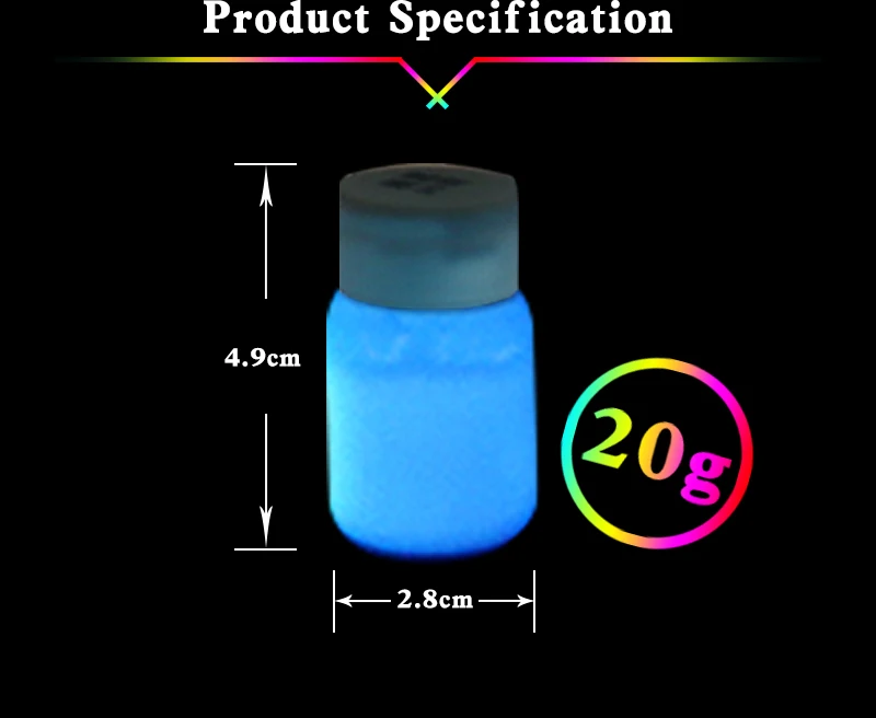 20g Per Bottle Azure Color Luminous Paint Noctilucent Powder Fluorescence DIY Party Creative Glow In Dark Decorations for Home