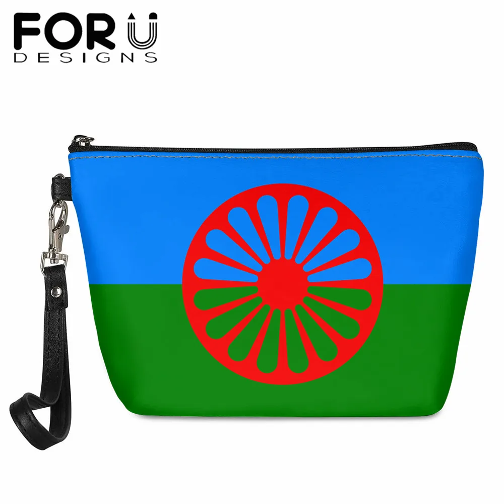 FORUDESIGNS Romany Roma Travellers Flag Women Travel Casual Cosmetic Bag Funny Necessaries Lady Makeup Organizer Big Makeup Case