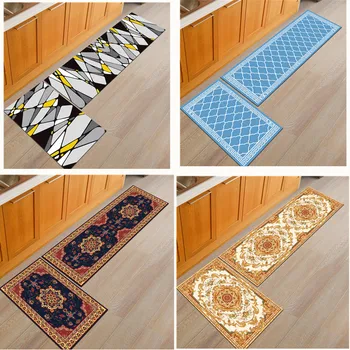

Kitchen Floor Mat Entance Doormat Slip-resistant Washable Entrance Mats Fashion Kitchen Carpet Washable