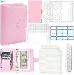Enveloppe de Budget avec étiquette inscriptible et règle, portefeuille, conteneur (bleu), classeur de Budget, carnet de planification 