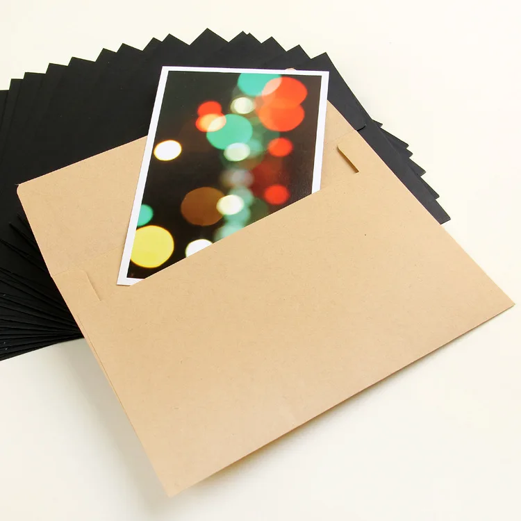 AAAJ-50Pcs/упаковка 17,5X12,5 см черный белый крафт-бумага конверт открытка сообщение письмо хранилище канцелярских товаров бумага подарок