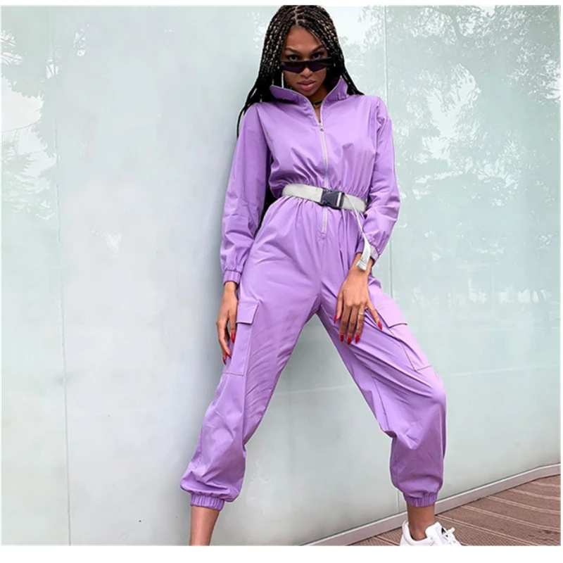 Purple Wideleg Jumpsuit Short Sleeve Wrapover Front | You + All