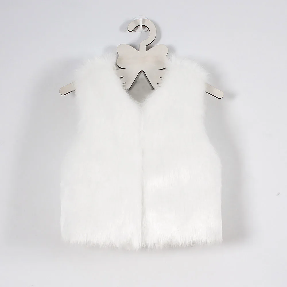 ARLONEET furry vest for girls Kids Faux Fur Wool Vest Winter Warm fashion Clothes Faux Fur Waistcoat Thick Coat Outwear CD05