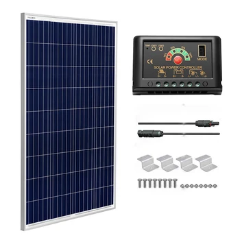 

SUNGOLDPOWER 100W Polycrystalline Solar Panel Home Kit 12V Solar Cell Grade A Sun Panel with Solar Charge Controller for Caravan