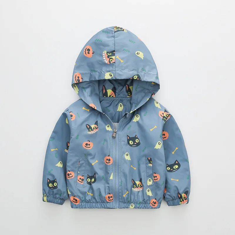 light blue Детская одежда; куртка; коллекция года; осеннее пальто с рисунком для мальчиков - Цвет: light blue