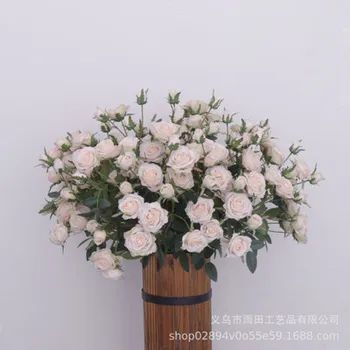 

Nine-Head Moisturizing Mini Rose Micro-Feel High-End Artificial Flower Fake Flower Small Bunch Home Wedding Decoration