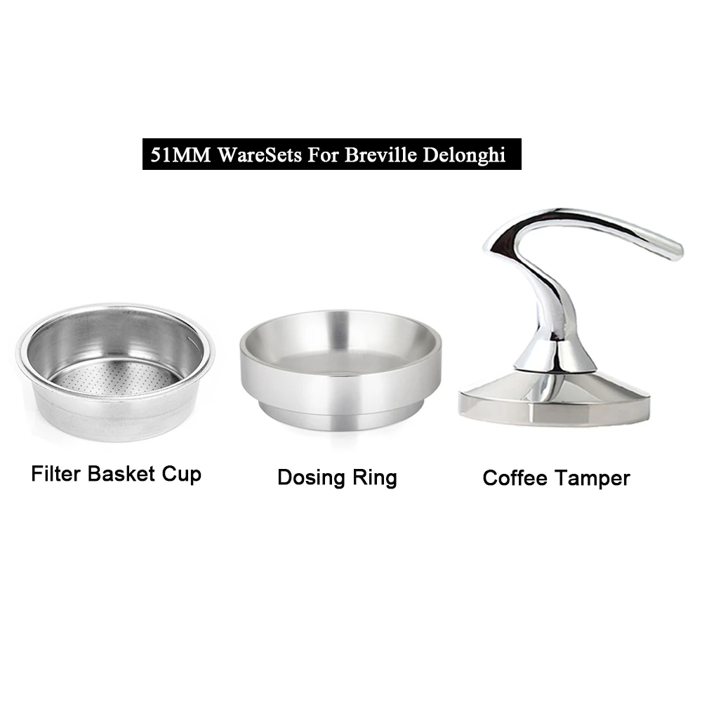 3 шт./компл. Breville Delonghi Filter Krups 51 мм фильтр корзина чашка кофе Темпер Дозирующее