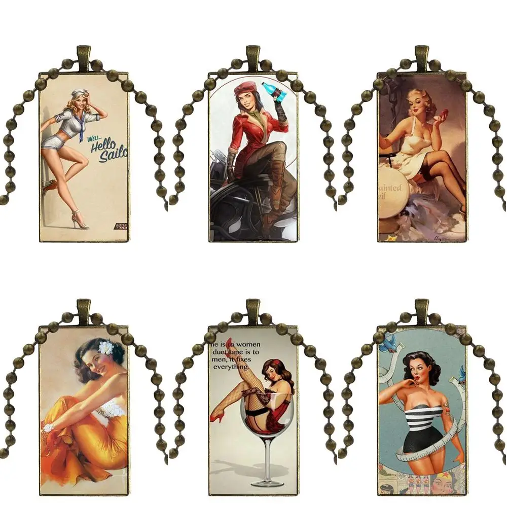 Retro Pinup Girls Pin Up Girl Fashion For Women Gift Glass Cabochon
