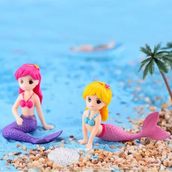 

Innocent Lovely Fairy Tale Cute Little Mermaid Doll Toys Ornament Aquarium Fish Tank Girls Favor Home Room Decoration Childhood