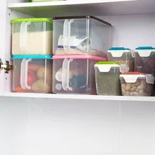 Большой Кухня контейнеры для хранения с ручкой Еда упаковка прозрачная Крупы Риса контейнер-холодильник организатор прозрачный ящик для хранения