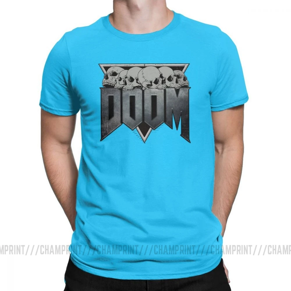 Мужская футболка Doom Eternal, хлопок, футболка, короткий рукав, игра, Конан, варвар, Тулса, змеиный культ, футболка, одежда с принтом - Цвет: Королевский синий