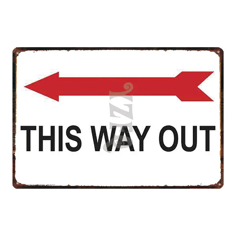 Notice Sign Restroom Poster Plaque Metal Vintage Exit Advertising Wall Poster Bar Shop Art Home Decor Cuadros DU-3300A