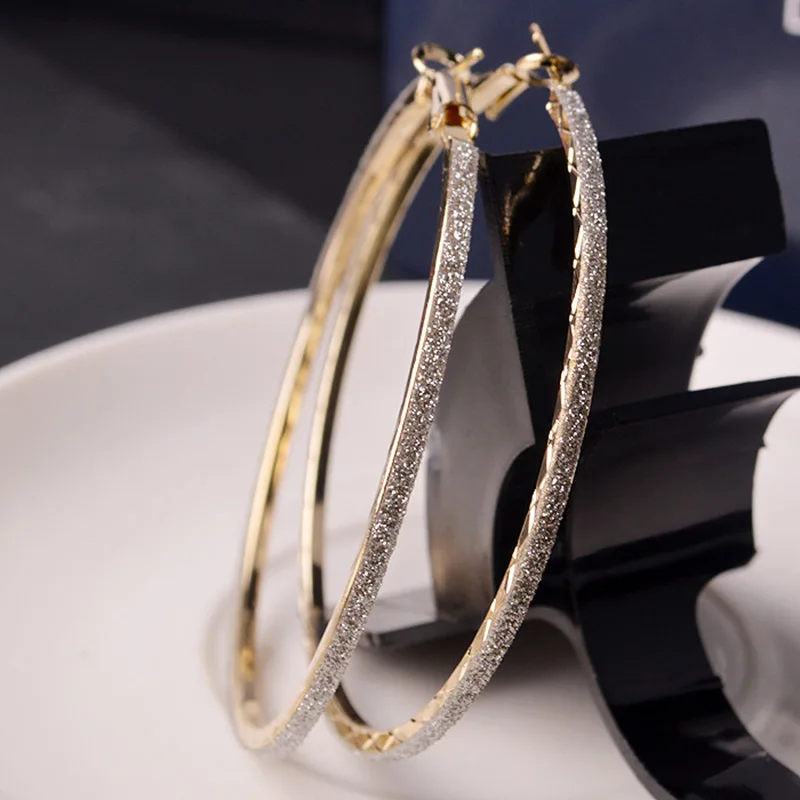 6 см обруч круглые свисающие серьги ювелирные изделия Для женщин горный хрусталь в виде алмаза большим ухом горячие продажи колец модные HD88