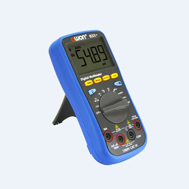 Owon B33+ 3 3/4 Digital Multmeter Portable LCD Display AC/DC Voltage Current Resistance Test Meter with Bluetooth 4000 Counts