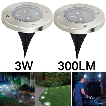 

Solar Power Disk Lights Ground Lamp Buried Light Gutter Garden Decking Home Path Way Outdoor Light-Controlled 2 LED
