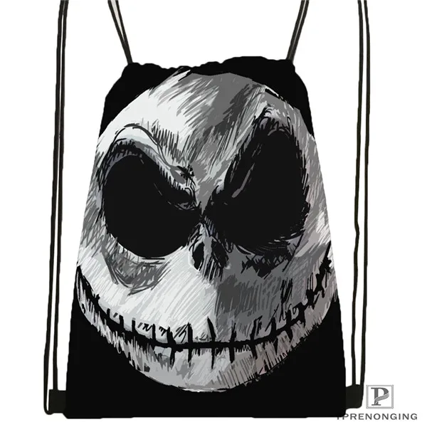 Drawstring Backpack Пользовательские Кошмар перед Рождеством походная сумка на шнурке милый рюкзак для детей(черная спина) 31x40 см#180531-01-47 - Цвет: Drawstring Backpack