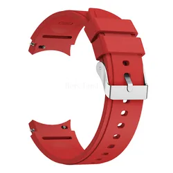 Premium Silicone Smartwatch Wristband - Elegant 20mm Strap - Galaxy Watch 6 5 4 (Red)
