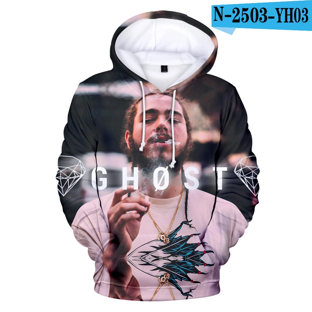 Singer post malone 3D толстовки для мужчин и женщин модный принт Harajuku post malone хип хоп осенний теплый плотный пуловер с длинными рукавами - Цвет: 3D