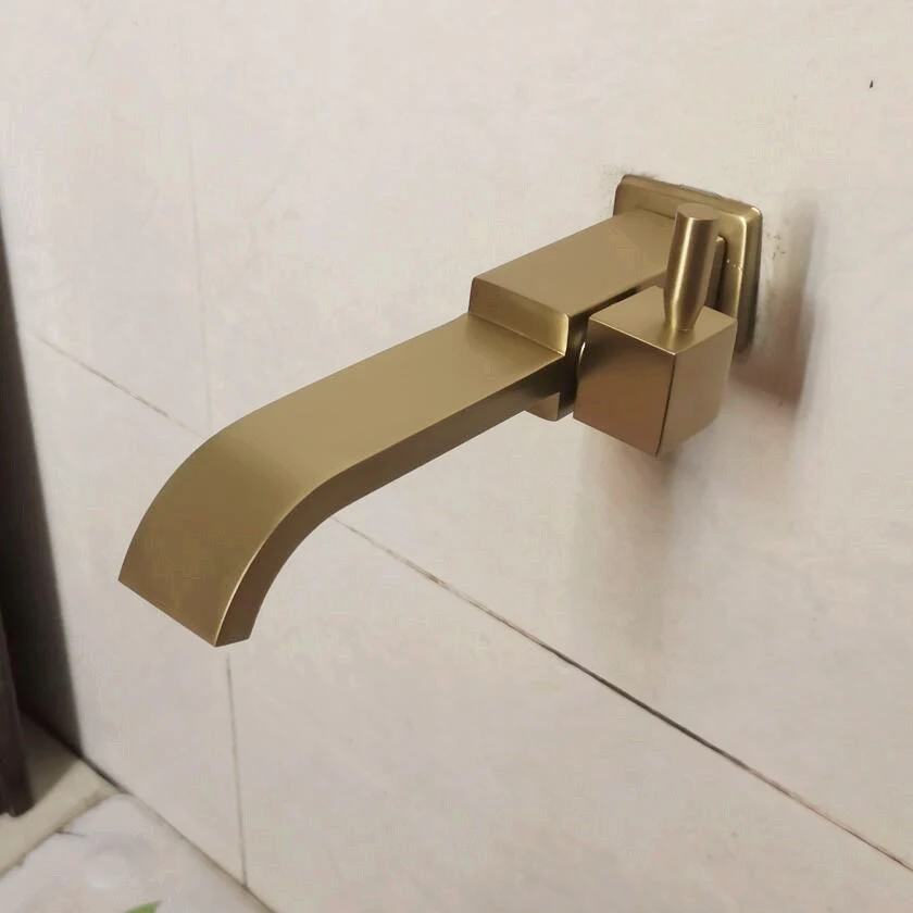 Bathroom Faucet Water Tap Faucet Brass Cold Water Faucet Wall Mounted black Basin Tap basin bibcock Square Cold brushed gold Faucet SC303