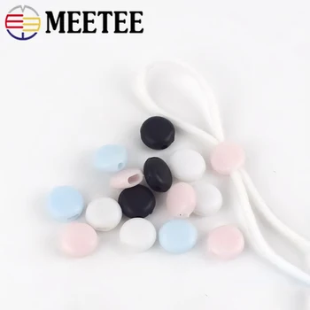 

Meetee 1000pcs 10mm Flat Spiral Buckle Beads Adjustment Buckles Elastic Band Stopper Cord Lock Clasp DIY Ear Strap Cords End