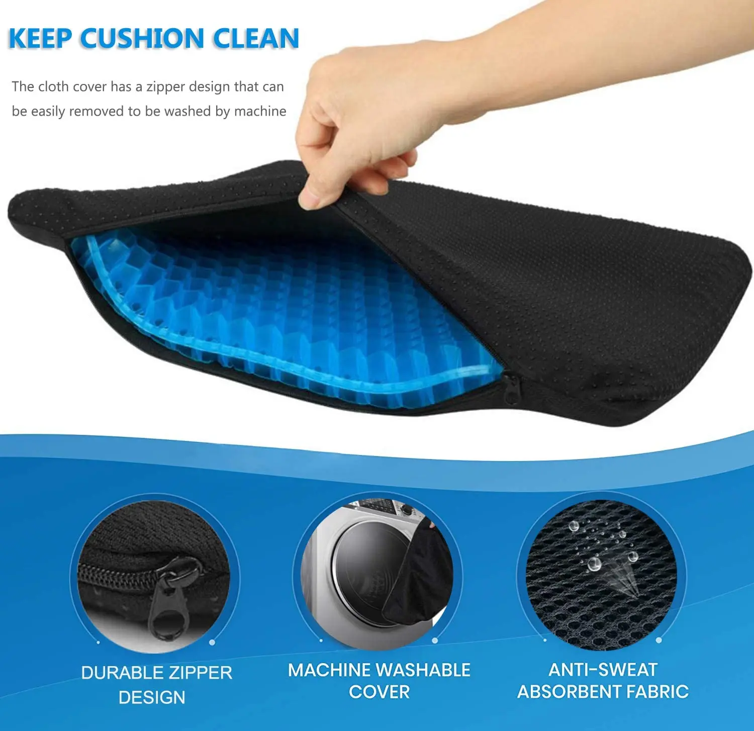 Car Gel Seats Cushion Butt Pillow Honeycomb Cushion Chair Pad Cooling Gel  Cushion With Non-Slip Rubber Bottom For Cars Seat - AliExpress