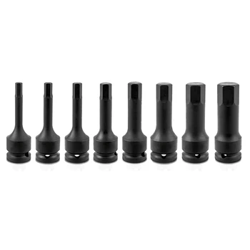 

Hexagonal Sockets 8Pcs Automotive 1/4inch-3/4inch Carbon Steel Durable