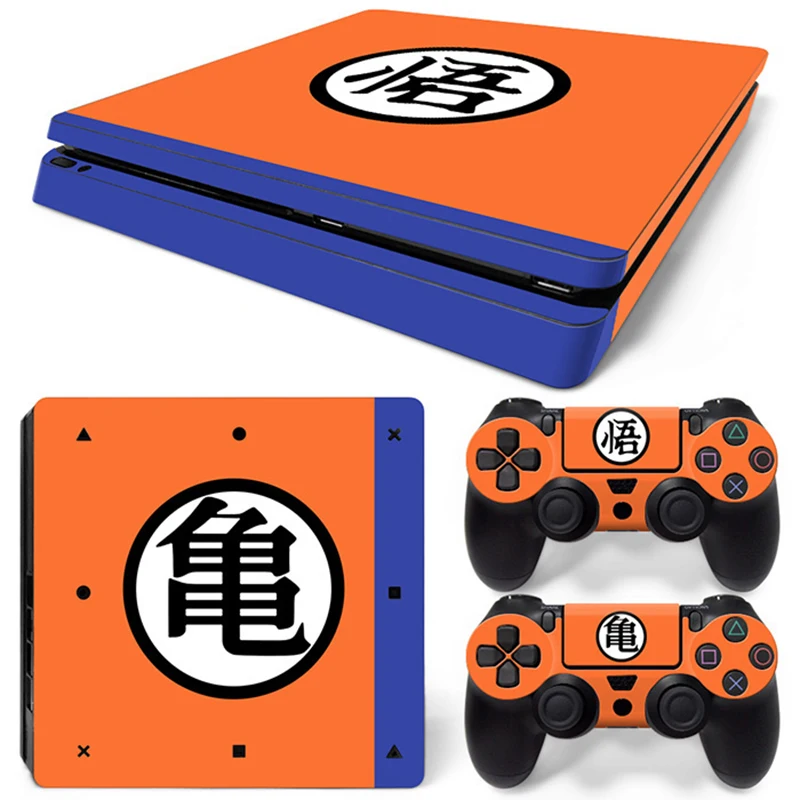 Hot Anime Goku Sticker Cover Wrap Protector Skin For Sony PS4 Slim Console & 2PCS Controller Skin Decal For PS4 Slim