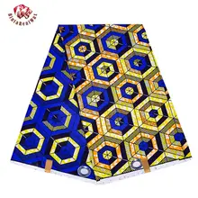 Tissu africain en Polyester à motifs géométriques, 6 mètres/lot, Ankara pour la couture de cire, tissu imprimé par le styliste FP6258