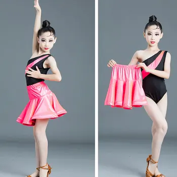 

Latin Dance Dress Autumn And Winter Wear Girls Gold Velvet Split Latin Skirt Short-sleeved Competition Performance