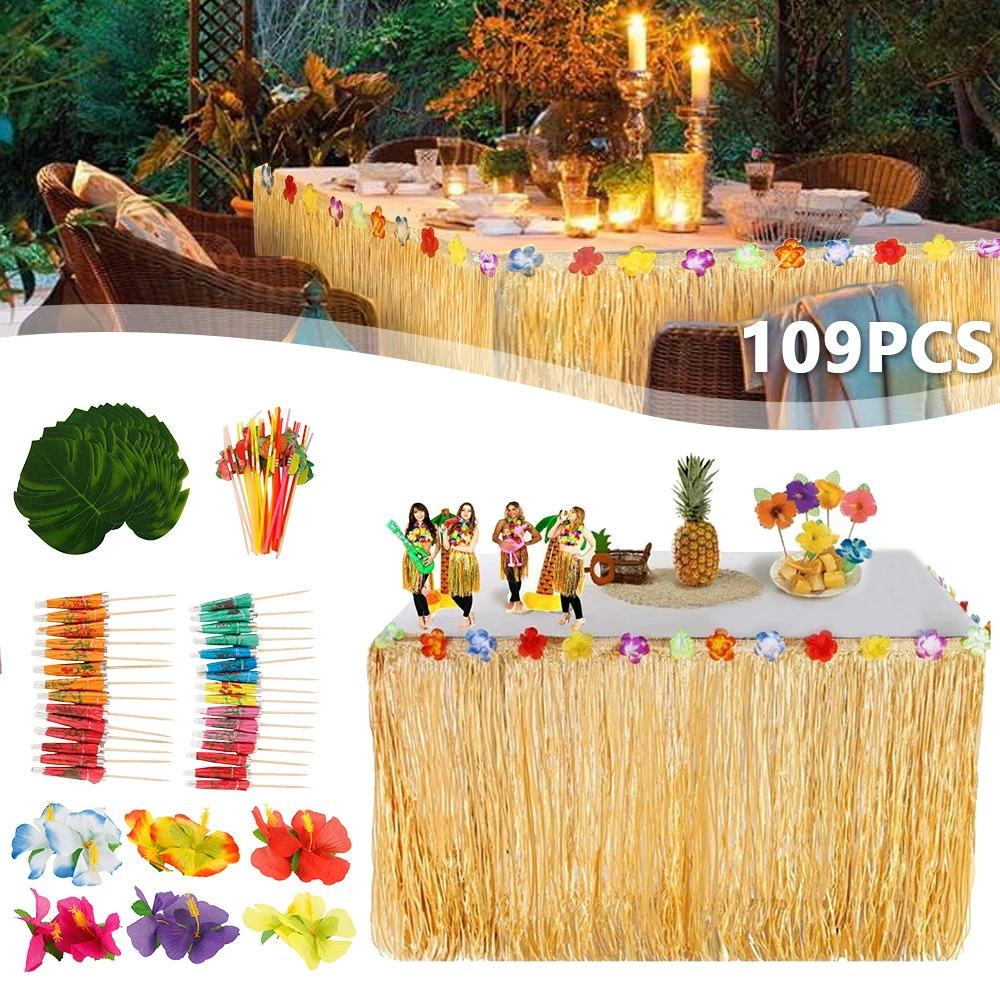 109 шт Набор искусственных цветов Гавайский тропический цветок ожерелья Цветочный костюм домашний Декор Рождественский венок
