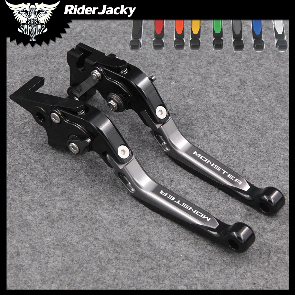 Riderjacky Pieghevole Estensibile Moto Freni Leve Frizione Per Ducati 400 Monster 2004-2007 620 Monster / 620 Mts 2003-2006