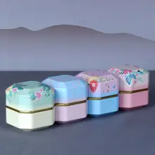 Цветок жестяная коробка для хранения чая кофе конфеты Алмазная форма металлический чехол для свадьбы 449E