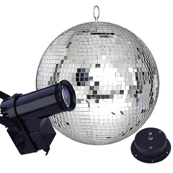 

Thrisdar Dia25CM 30CM Reflective Glass Disco Mirror Ball With 10W RGB Beam Pinspot Stage Light Party Holiday Mirror Disco Lamps