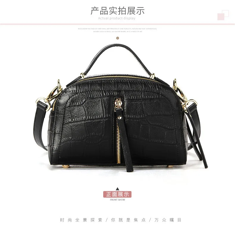 

Genuine Leather Crocodile Pattern WOMEN'S Bag Crossbody Bag Small Bag 2018 New Style Korean-style Versatile Handbag European Goo