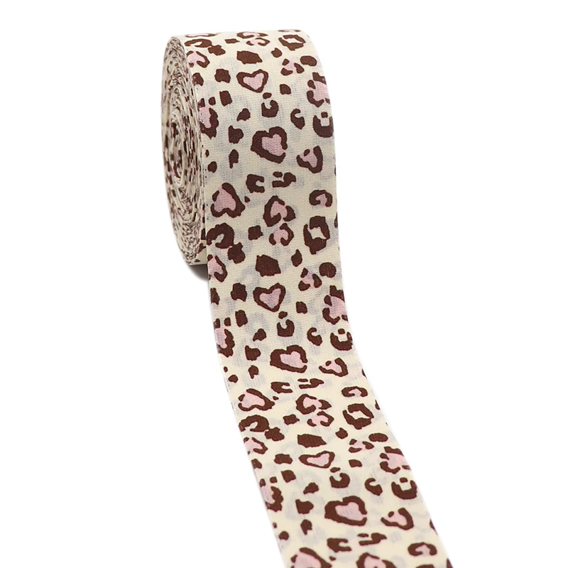 Leopard Layering Cloth Fabric Ribbon 10 Yards 1" 25MM 1.5" 38MM Handmade Tape Crafts DIY Hair Bow Tie Make Accessories 06302 ribbon decoration ribbon supplies