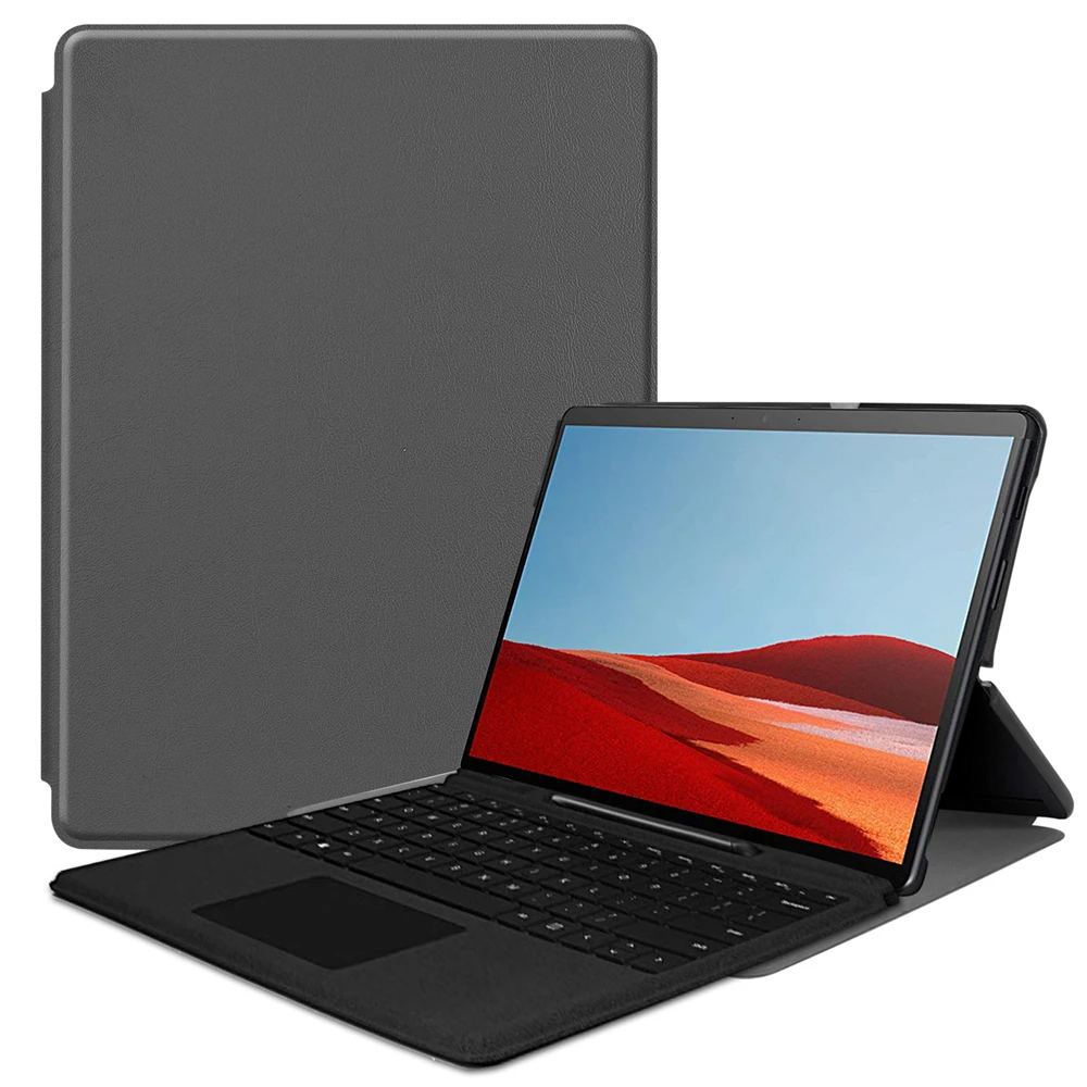 Для Surface Pro X Slim Fit чехол из искусственной кожи чехол-книжка для планшета с держателем для ручки совместимый с типом чехол для клавиатуры Fundas - Цвет: 03