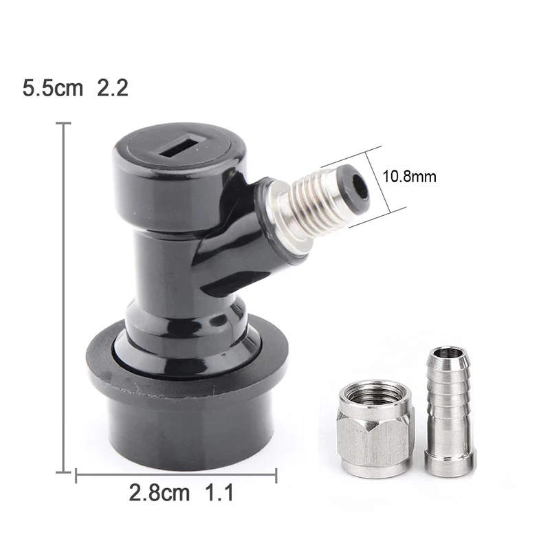 Premium Ball Lock Keg Connector Dispenser – Liquid/Gas Homebrew Tool with 1/4'' Swivel Nut