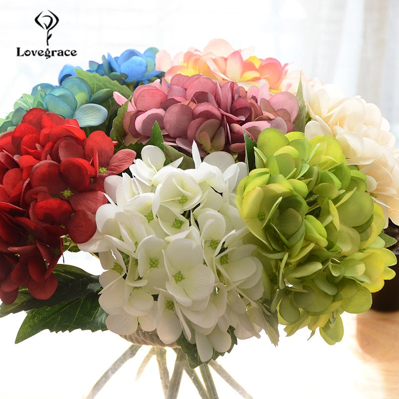 1 Head Big Silk Artificial Hydrangea Branch Simulation Silk Flower