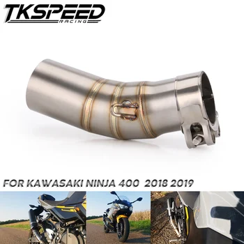 

Motorcycle Exhaust Middle 51mm Link Pipe Stainless Steel Tube Street Racing Bike For Kawasaki Ninja 400 Z400 2018 2019 Years