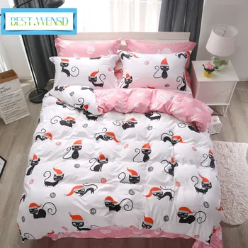 

BEST.WENSD Comforter cover Set Cartoon Animal BedLinen Bedding king queen twin Duvet Covet bedspread bedroom decor 100 Cotton