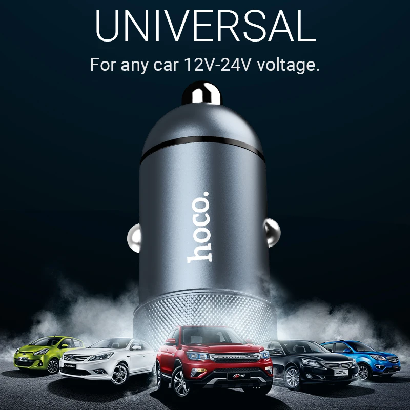 hoco автомобильная зарядка QC3.0 QC2.0 FCP AFC один порт USB металлический портативный адаптер для быстрой зарядки QC 3.0 Ксяоми Самсунг айфон для Xiaomi Samsung iPhone автомобильное зарядное устройство юсб юсби