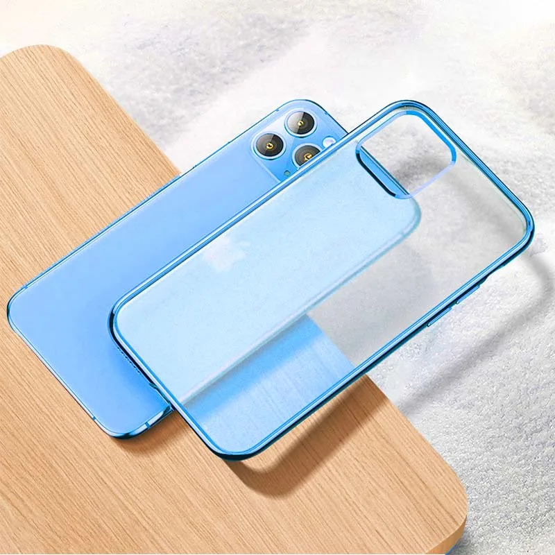 Чехлы для samsung Galaxy A50 A70 S9 Plus S10S 30 40 60 Note 8 9 10Plus роскошный полупрозрачный матовый Рождественский мягкий чехол - Цвет: Синий