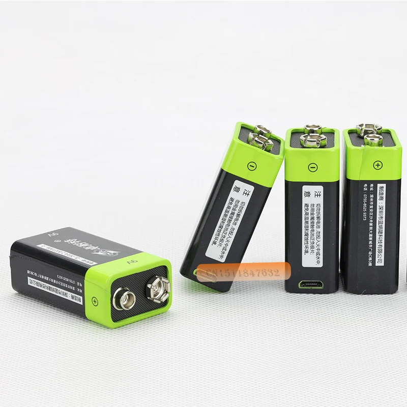 2 шт. ZNTER S19 9V 400 мА/ч, USB, Перезаряжаемые 9В литий-полимерный Батарея+ 1USB кабель