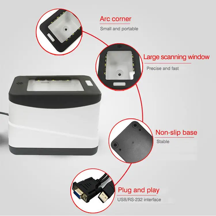 Горячая USB интерфейс Alipay/Wechat платный QR штрих-код Платное сканирование изображения платформа мобильный QR код платежная коробка HS-2001B