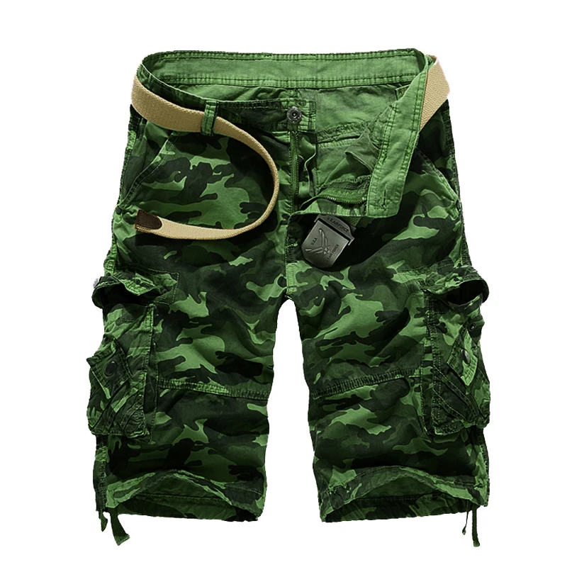 2025 New Camouflage Loose Cargo Shorts Men Cool Summer Military Camo Short Pants Hot Sale Homme Cargo Shorts No belt 4
