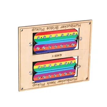 

Yibuy Rainbow Neck Bridge Humbucker Pickup for 7 String Electric Guitar Parts