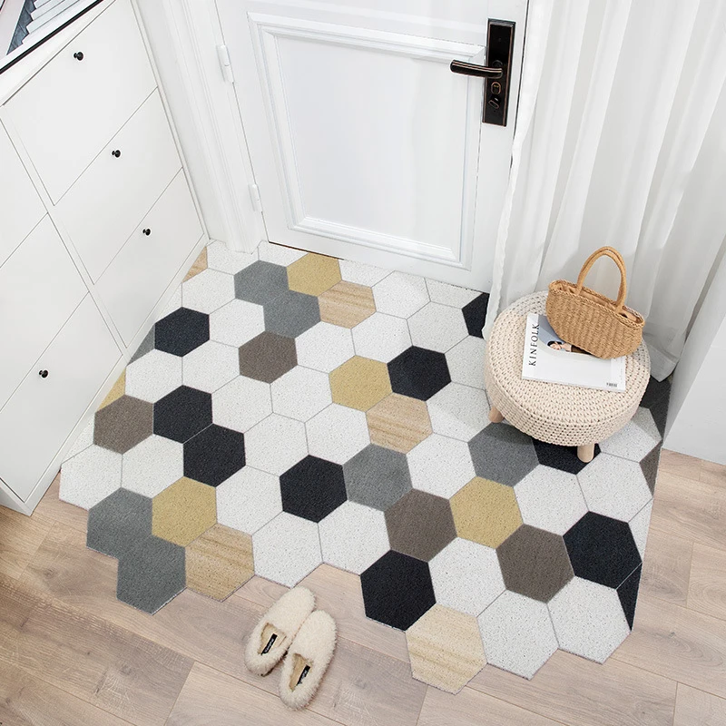 Anti-slip PVC Silk Loop Door Mat Custom Irregular Shape Carpet Bathroom Mat Can Be Cut Home Carpet Kitchen Mat Entrance Doormat