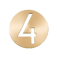 Number 4 Твердая латунь номер дома дверной знак настенный, 2,5 дюймов высотой - Цвет: Number 4