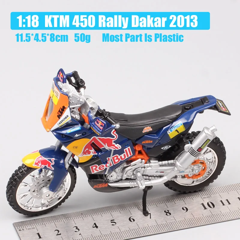 1/18 весы Bburago KTM 450 Rally 2013 rider № 1 макро напитка red bull от производителя гоночных Мотокросс Мотоцикл игрушечные машинки модели - Цвет: 450 Rally 1 Macro