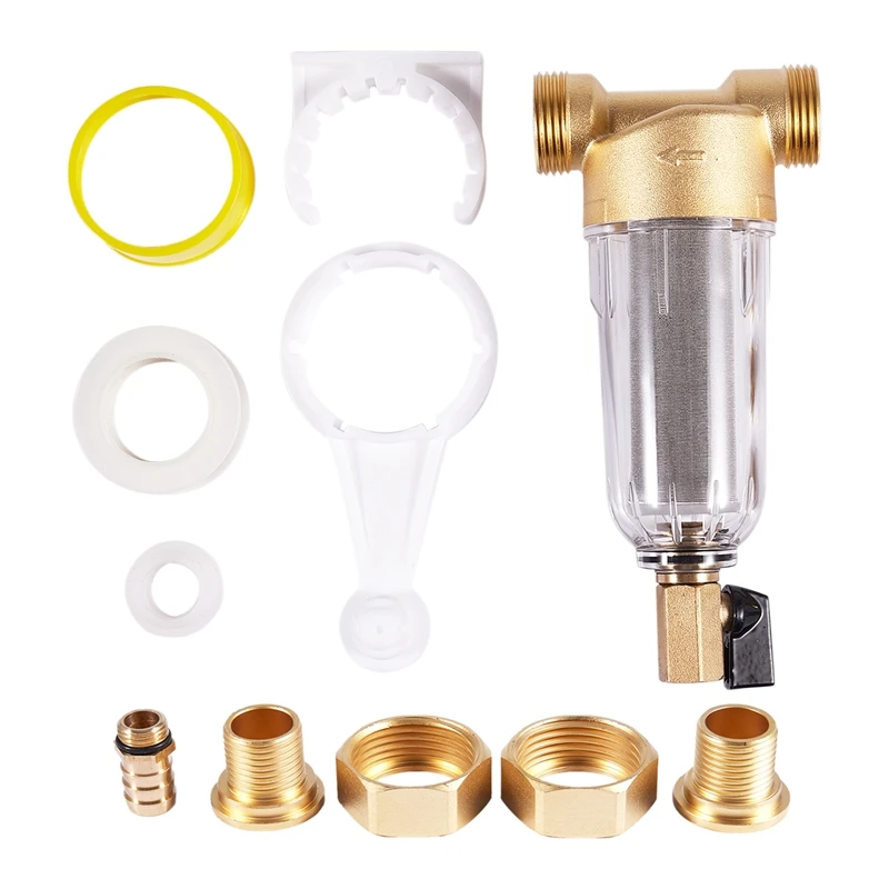 

New-4 Points Interface Copper Port Cleaner Filter Household Whole House Water Filter Pipes Central Water Purifier Descaling